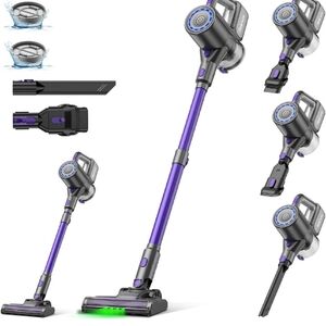 Cordless Stick Vacuum Cleaner in Purple and Black